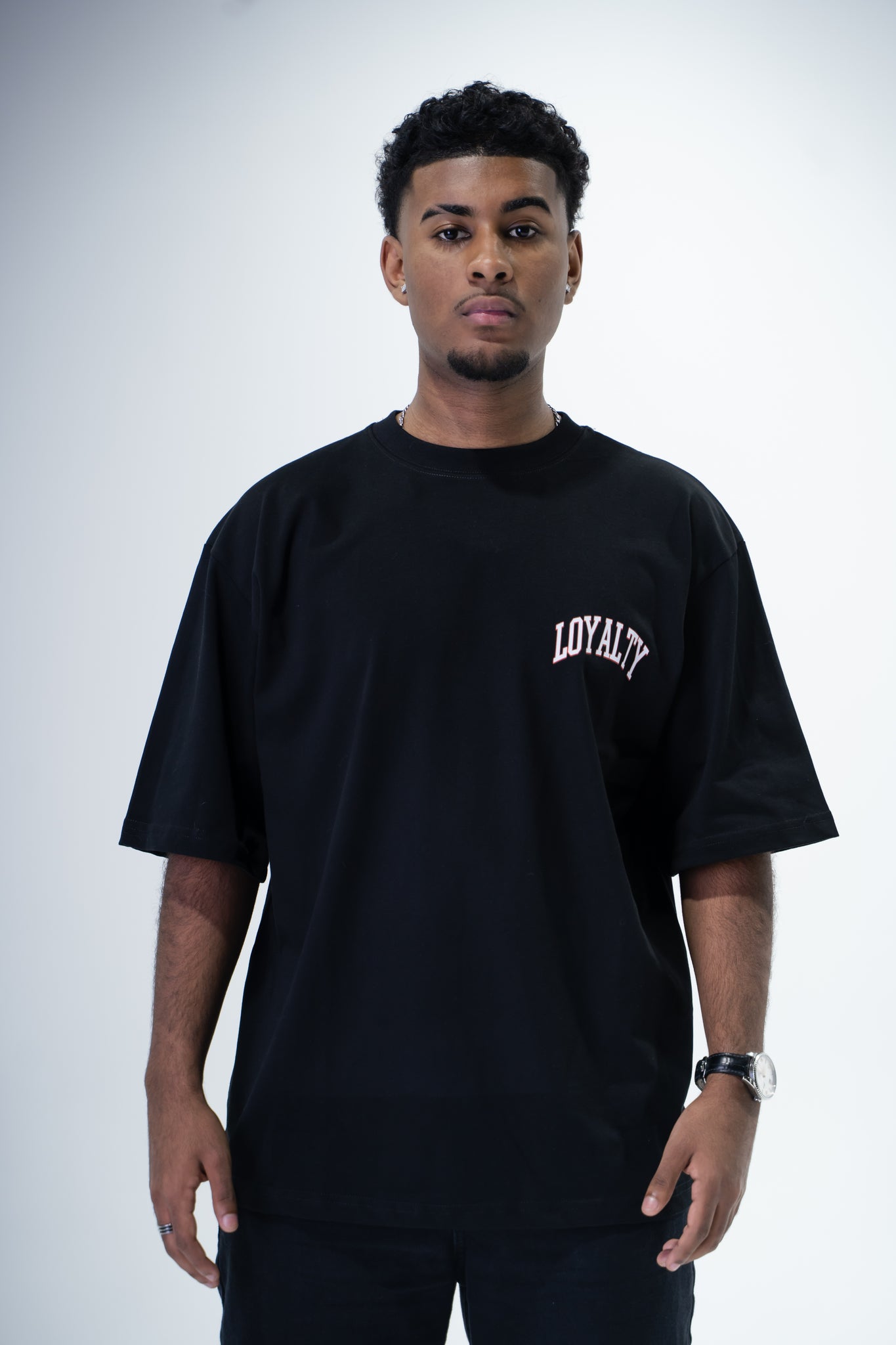 T-Shirt Oversize Black "Lips & Cherry Loyalty"