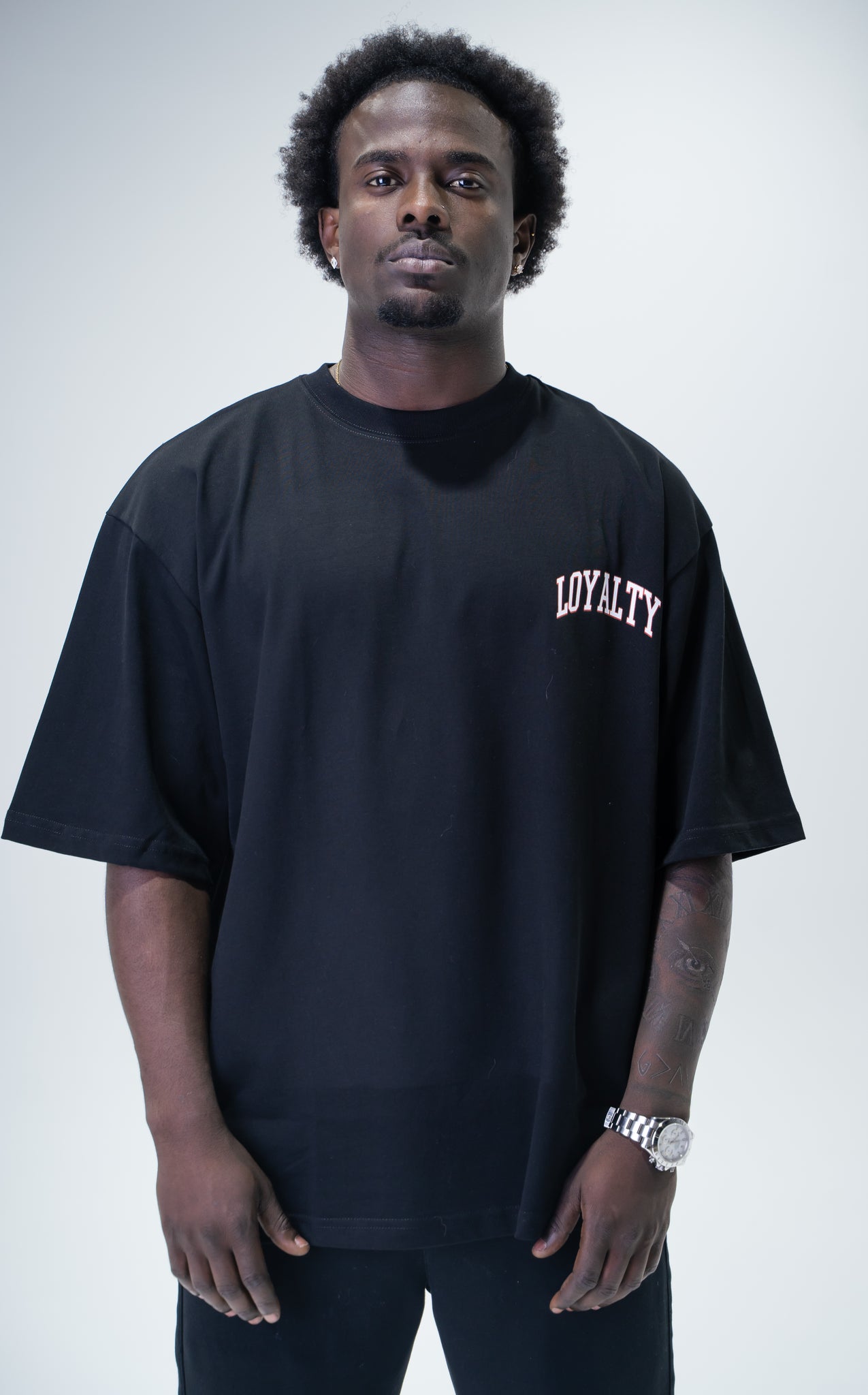 T-Shirt Oversize Black "Lips & Cherry Loyalty"